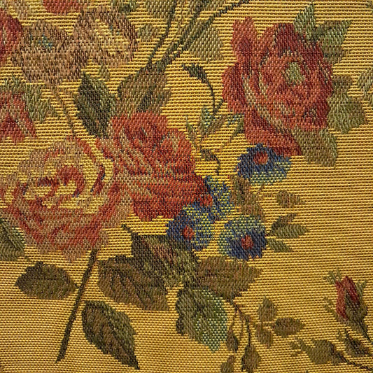 Tecido Para Sofá Gobelem Pixel Floral Mostarda
