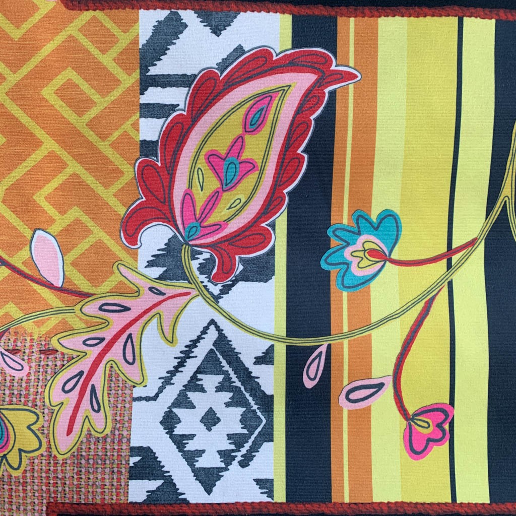 Tecido Para Sofá Veludo Vellus Patchkwork Floral - Texpoint