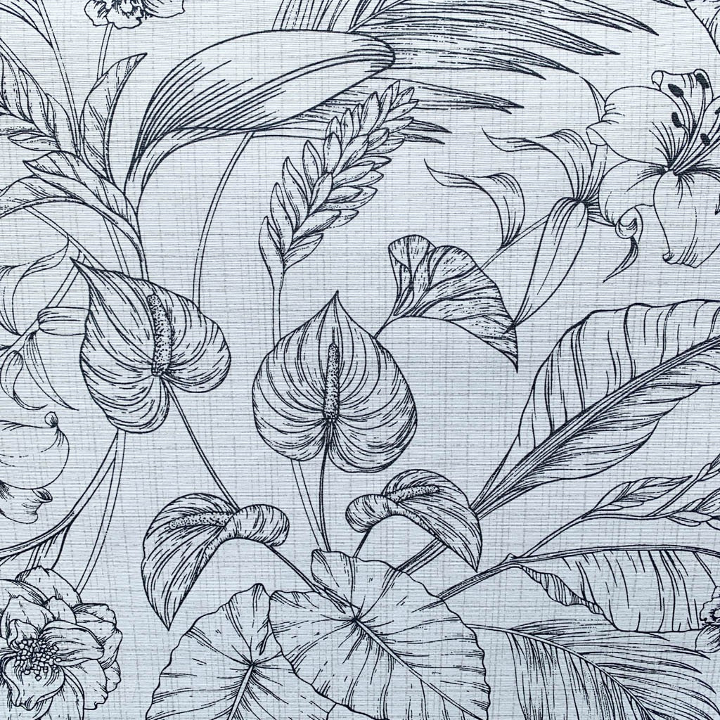 Tecido Para Área Externa Gorgurão Waterblock Grafismo Floral Crú