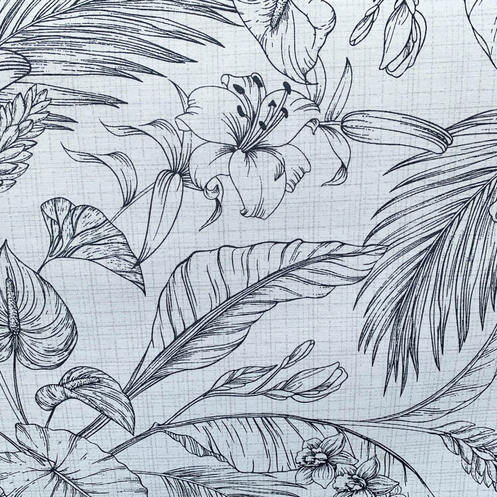 Tecido Para Área Externa Gorgurão Waterblock Grafismo Floral Crú