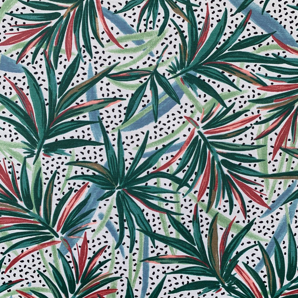 Tecido Para Área Externa Gorgurão Waterblock Folhagem Tropical Crú