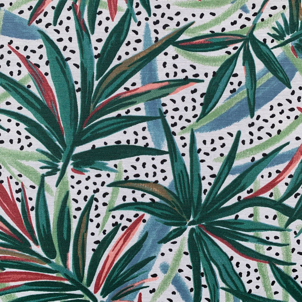 Tecido Para Área Externa Gorgurão Waterblock Folhagem Tropical Crú