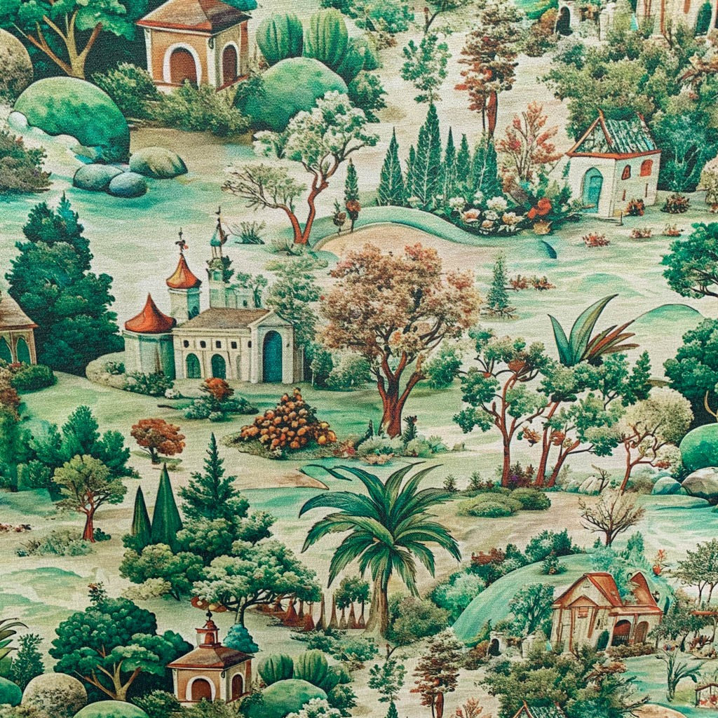 Acetinado Toile Jouy Verde