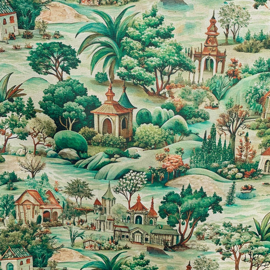 Acetinado Toile Jouy Verde