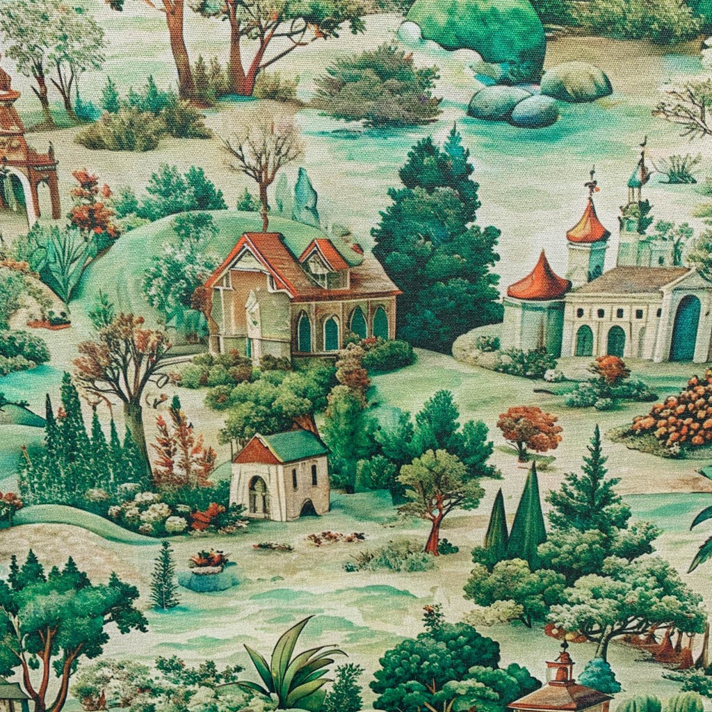 Acetinado Toile Jouy Verde