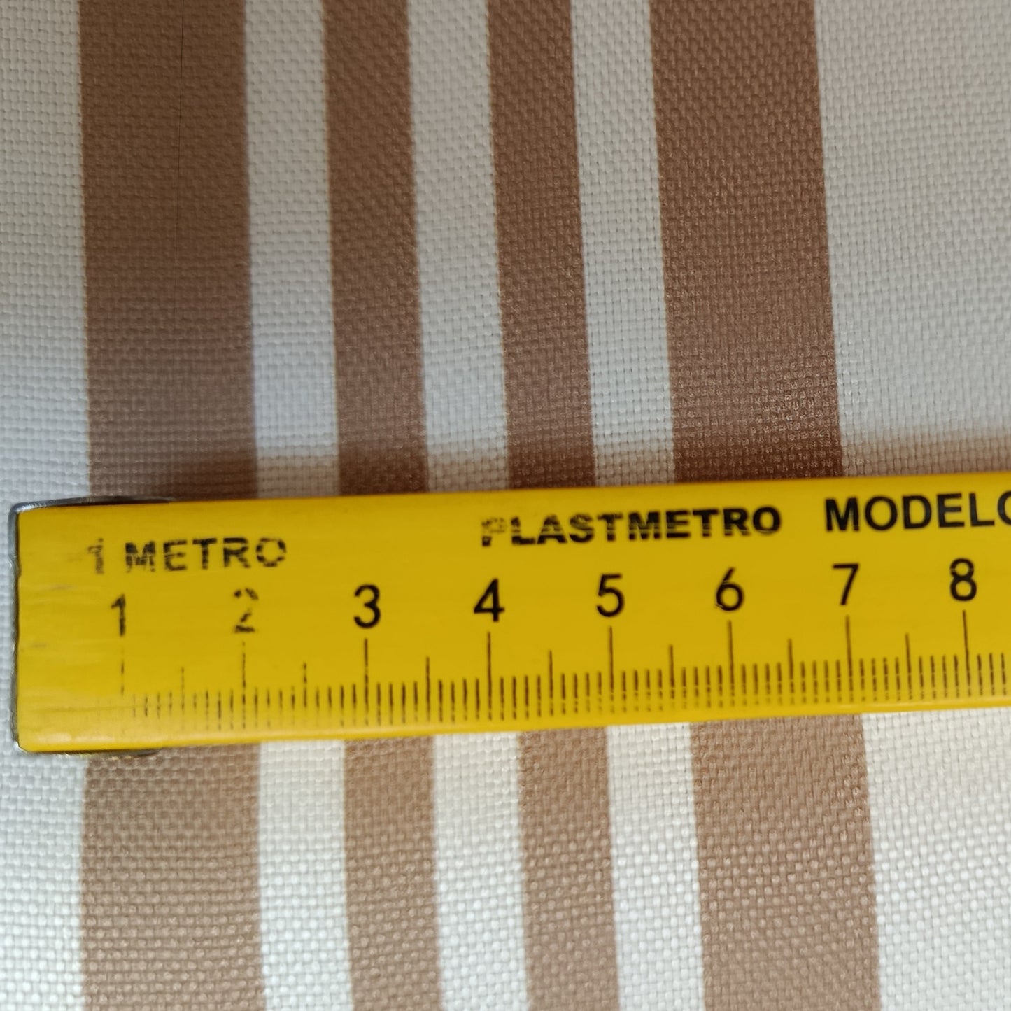 Tecido Para Sofá Linho Sintético Listrado Bege