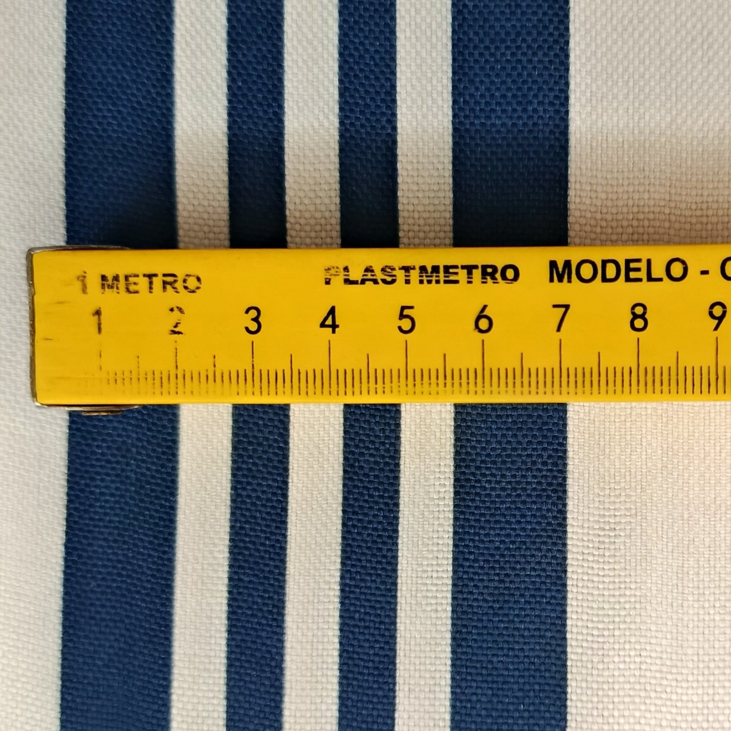 Tecido Para Sofá Linho Sintético Listrado Azul