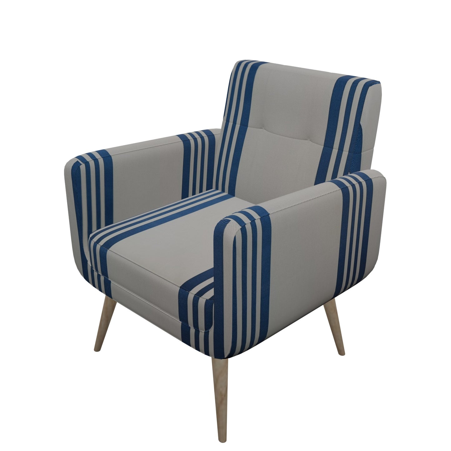 Tecido Para Sofá Linho Sintético Listrado Azul