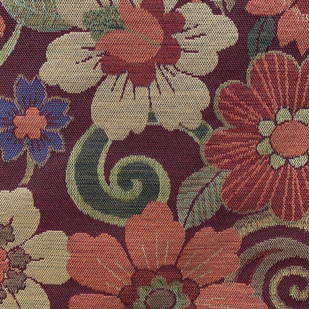 Tecido Para Sofá Gobelem Pixel Floral Marsala