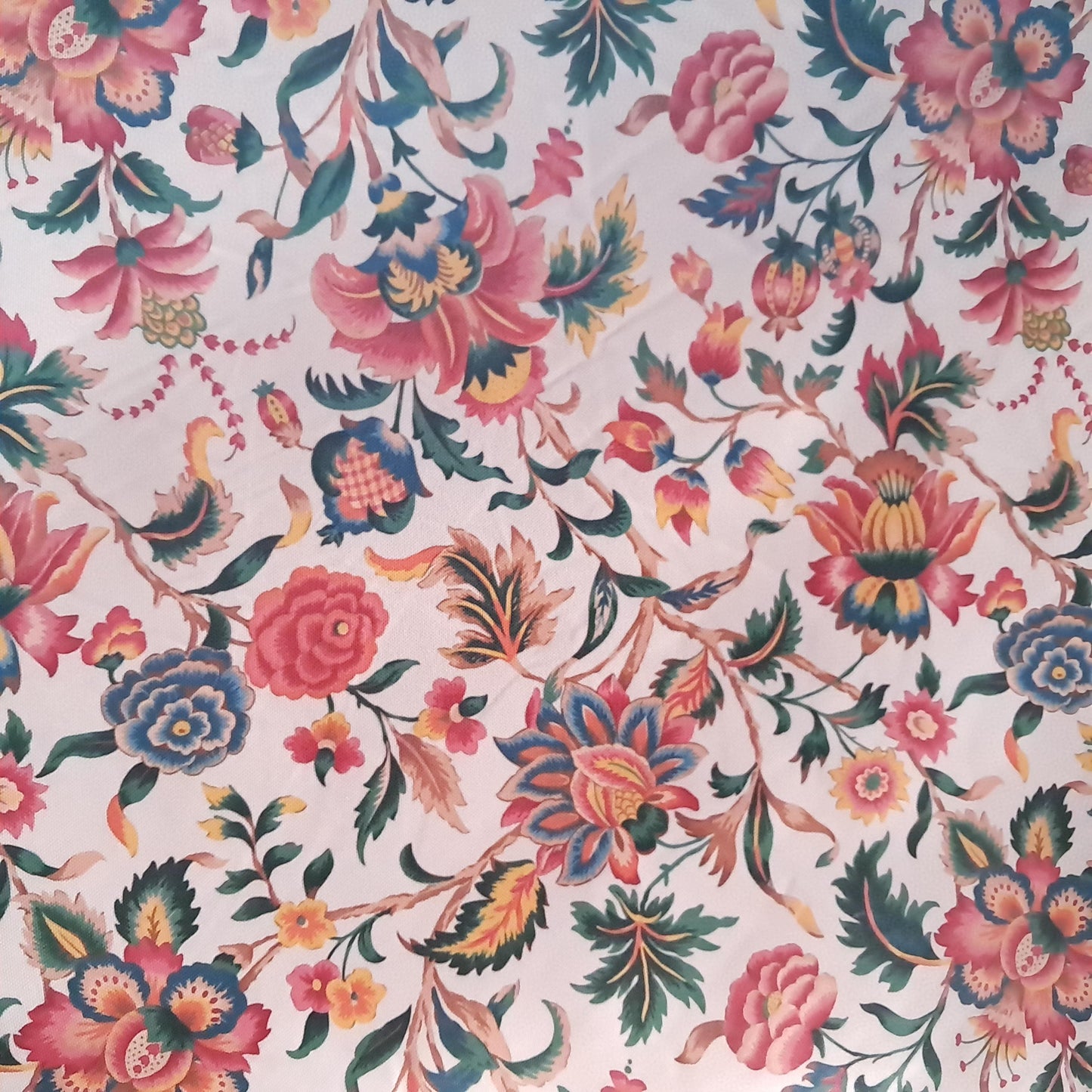 Tecido Para Sofá Linho Sintético Floral Pink