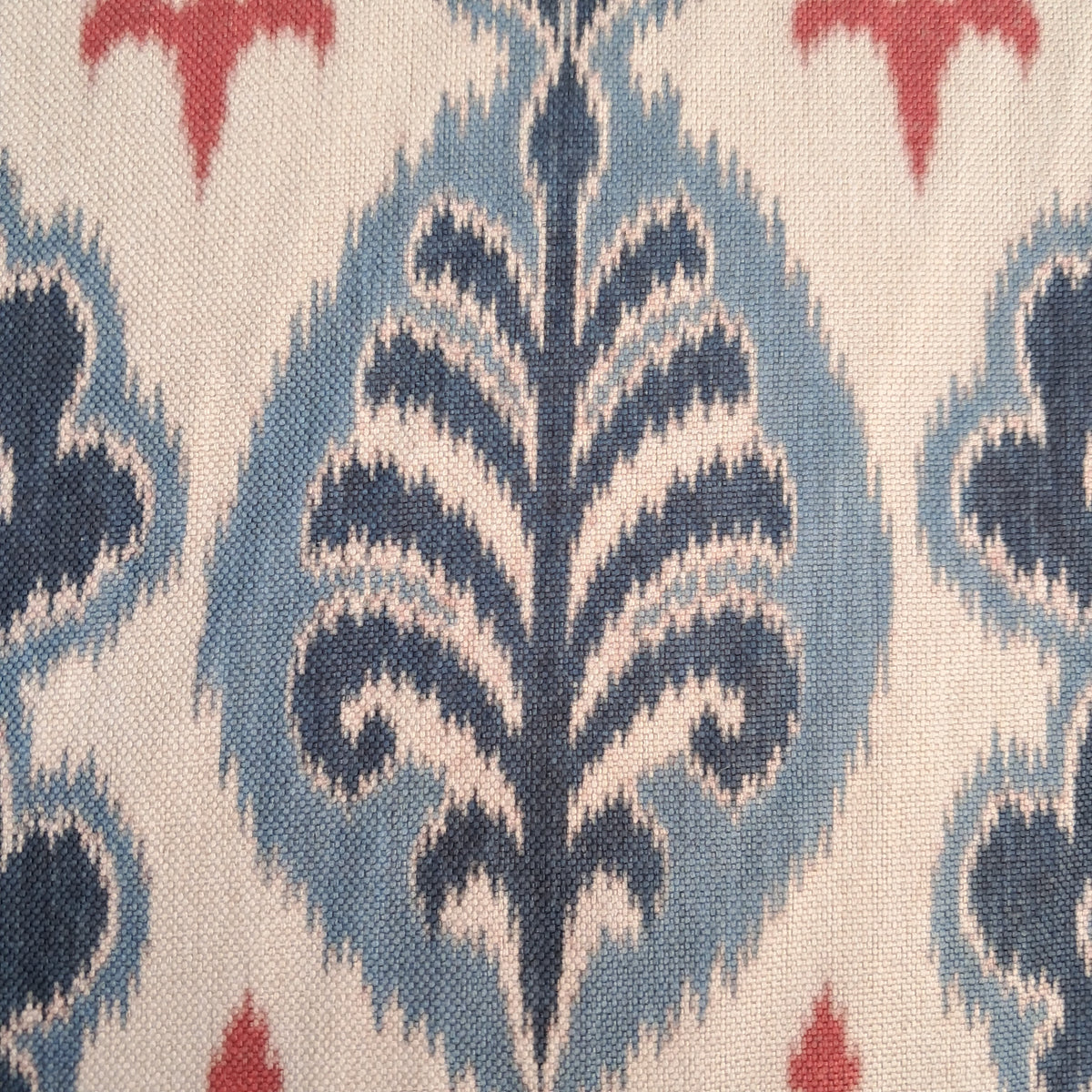 Tecido Para Sofá Linho Sintético Ikat Vermelho