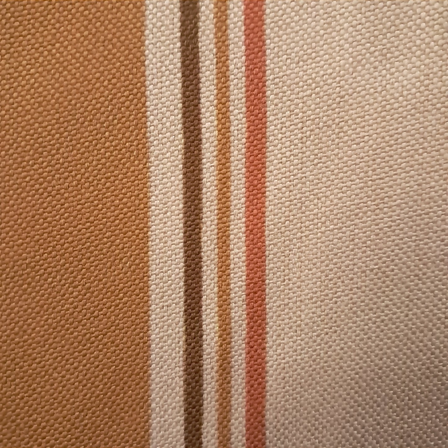 Tecido Para Sofá Linho Sintético Listrado Terracota/Verde