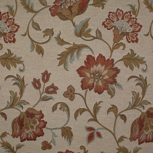 Tecido Para Sofá Gobelem Pixel Floral Crú