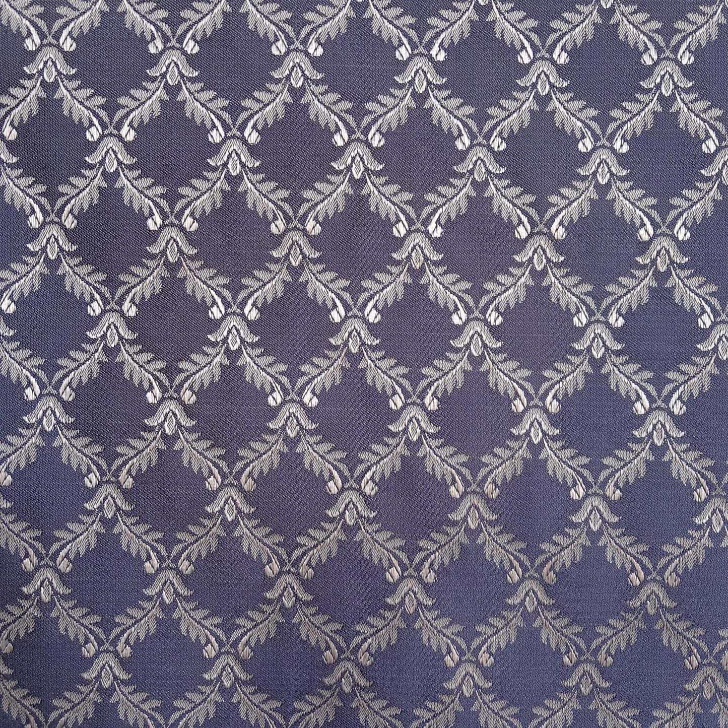 Tecido Para Sofá Chantung Bordado Azul