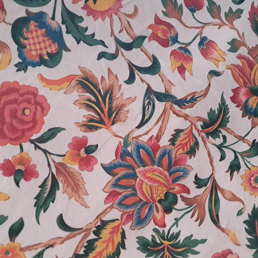 Tecido Para Sofá Linho Sintético Floral Pink