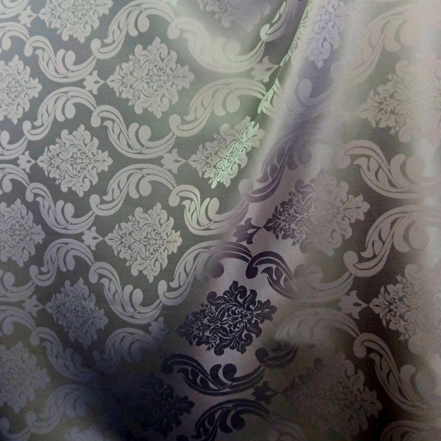 Tecido Para Cortina Jacquard 2,80 Medalhão Verde Musgo