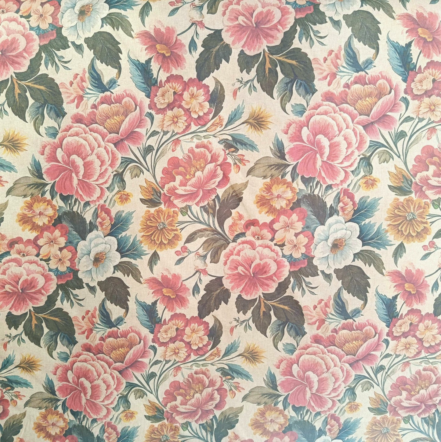 Tecido Para Sofá Linho Sintético Floral Envelhecido 2