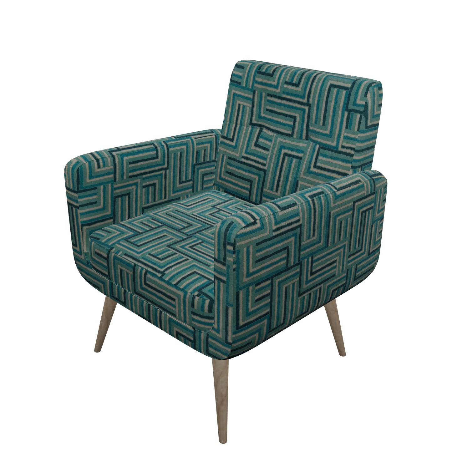 Tecido Para Área Externa Gorgurão Waterblock Labirinto Azul