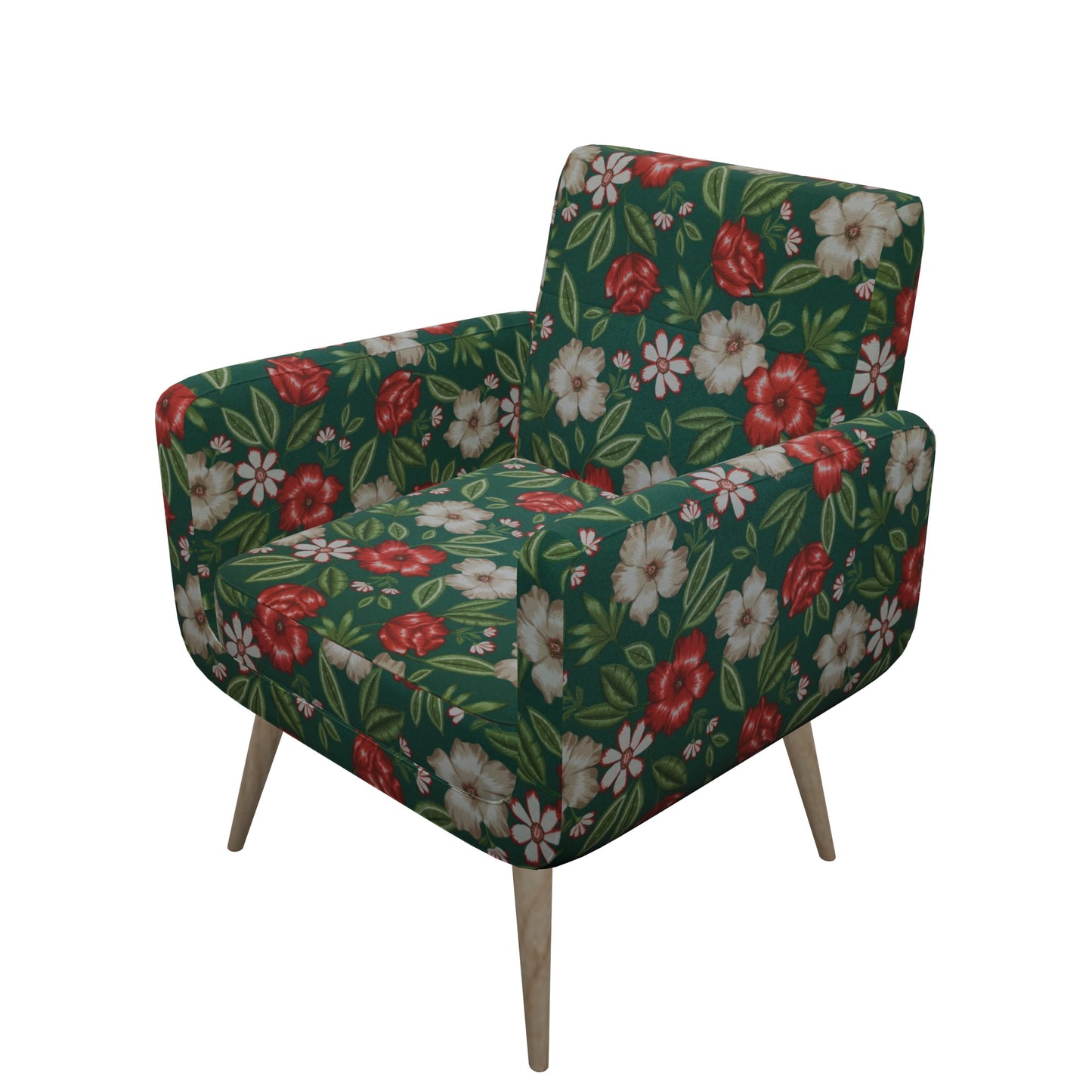 Tecido Para Área Externa Gorgurão Waterblock Hibisco e Rosas Verde