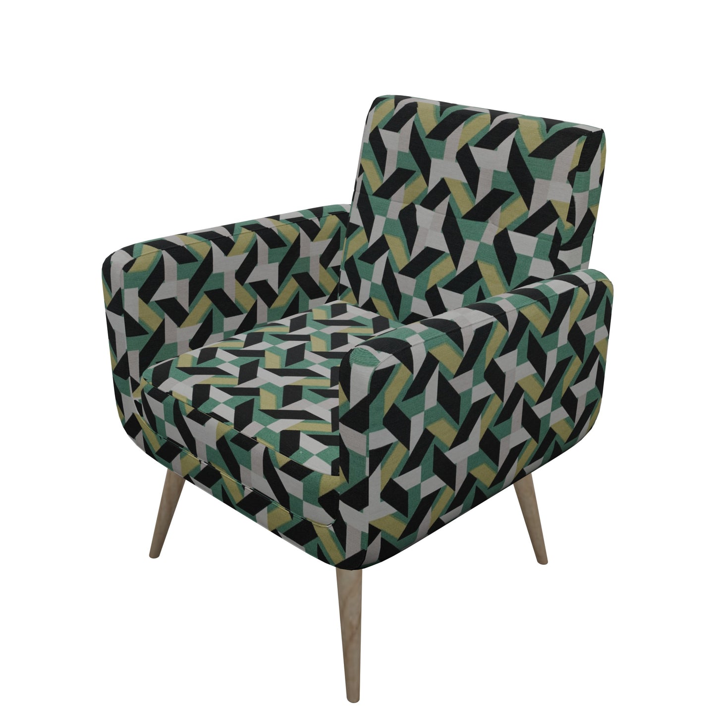 Tecido Para Área Externa Gorgurão Waterblock Papel Picado Preto/Verde