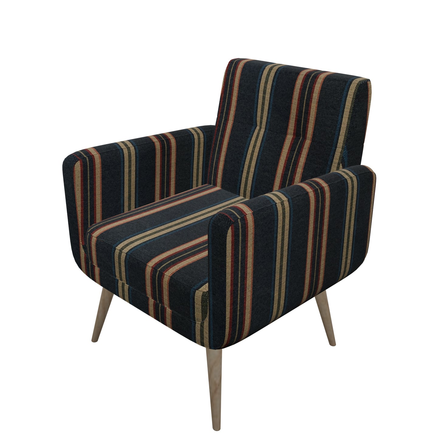 Tecido Para Sofá Gobelem Pixel Listrado Preto