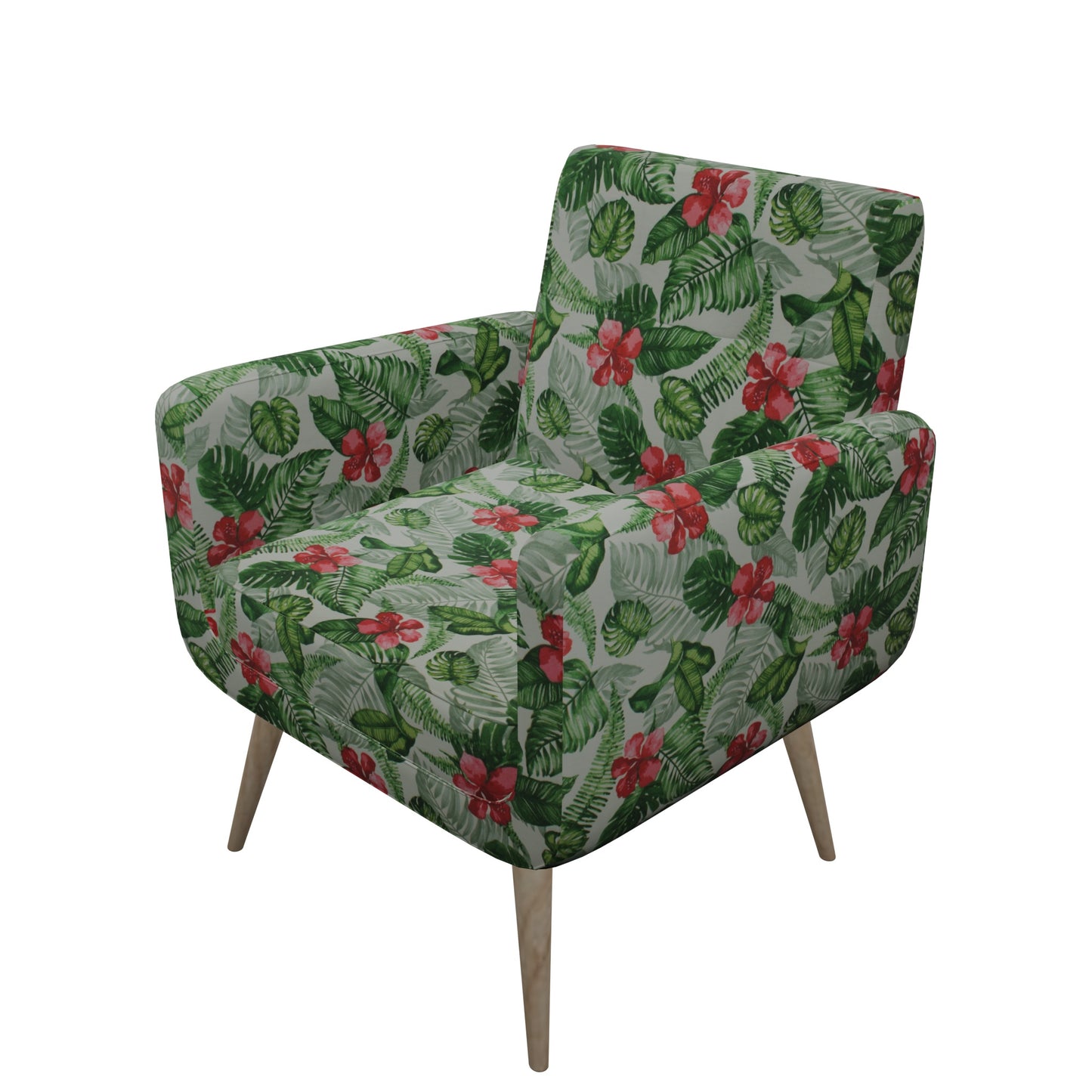 Tecido Para Área Externa Gorgurão Waterblock Hibisco e Samambaia