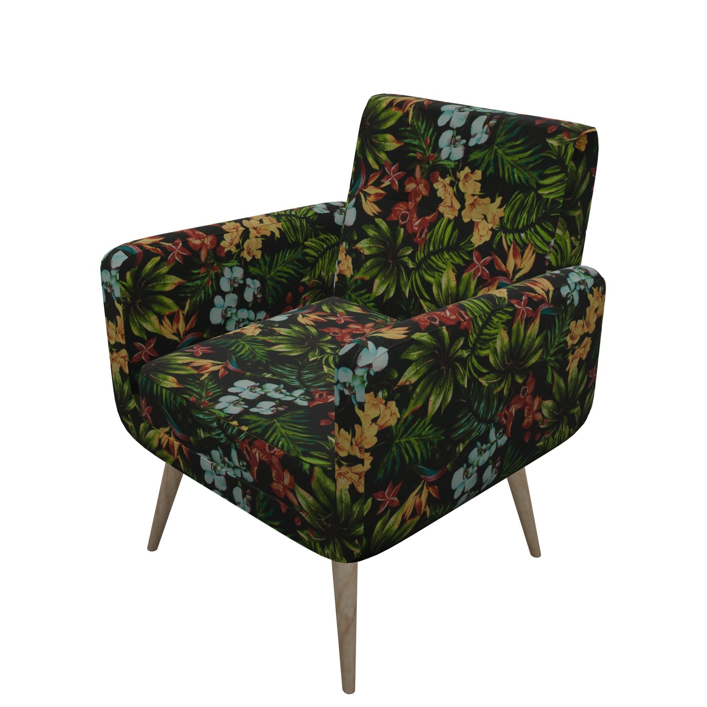 Tecido Para Área Externa Gorgurão Waterblock Orquídeas Preto