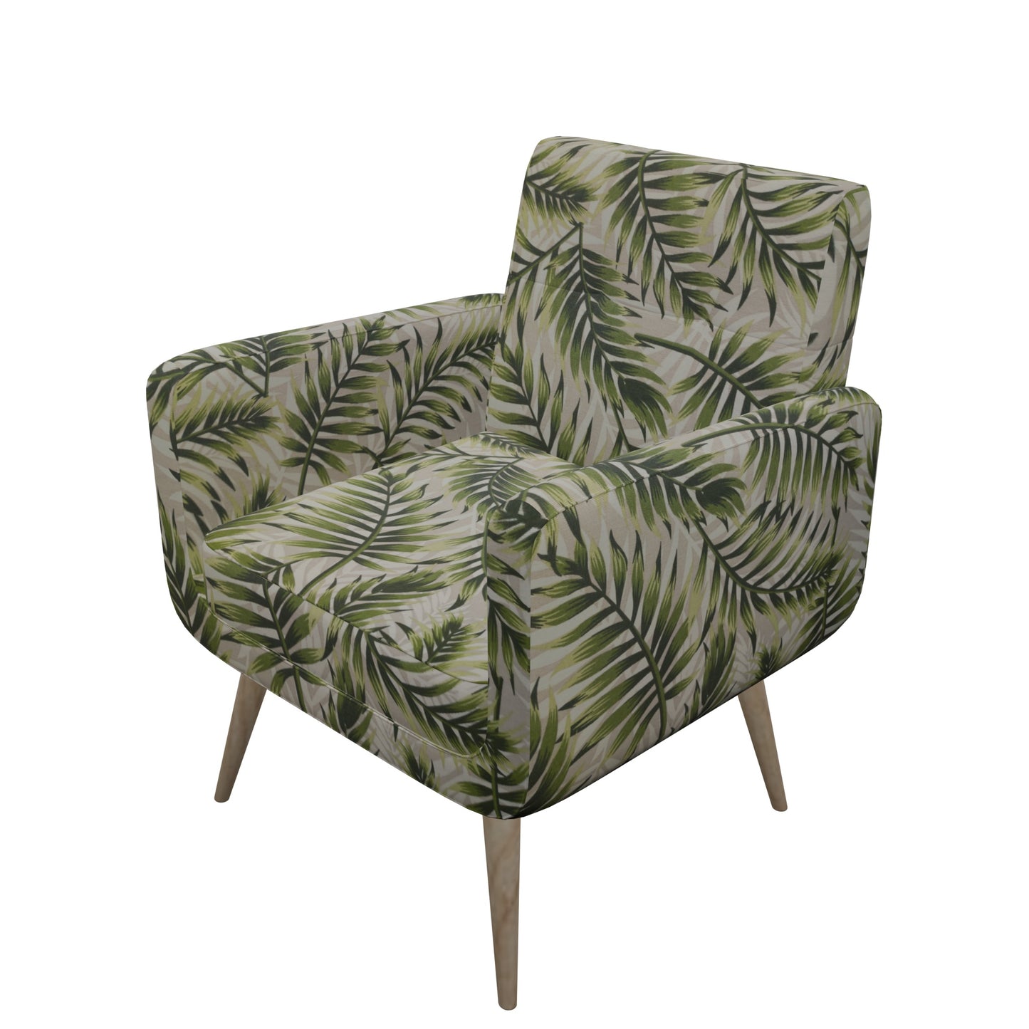 Tecido Para Área Externa Gorgurão Waterblock Samambaia Cru Folhas/Verde