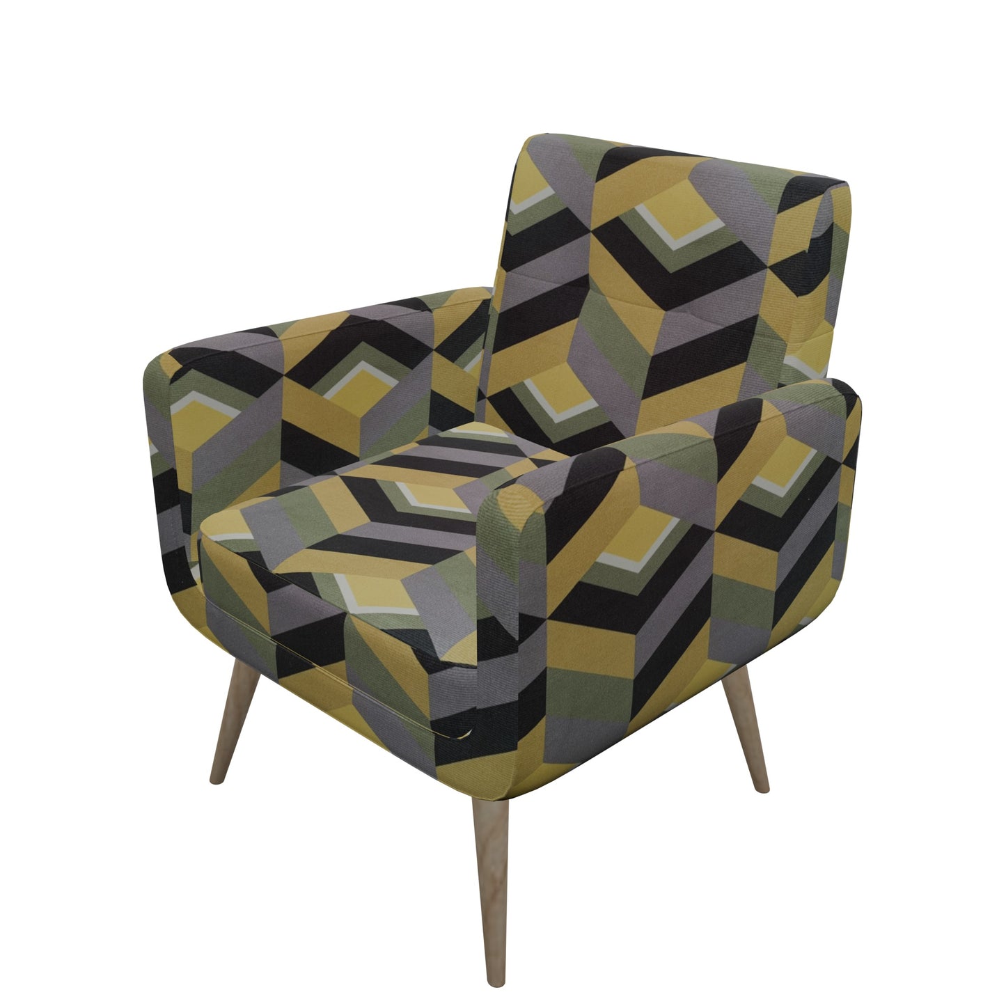 Tecido Para Sofá Veludo Velfit Geometrico Pistache