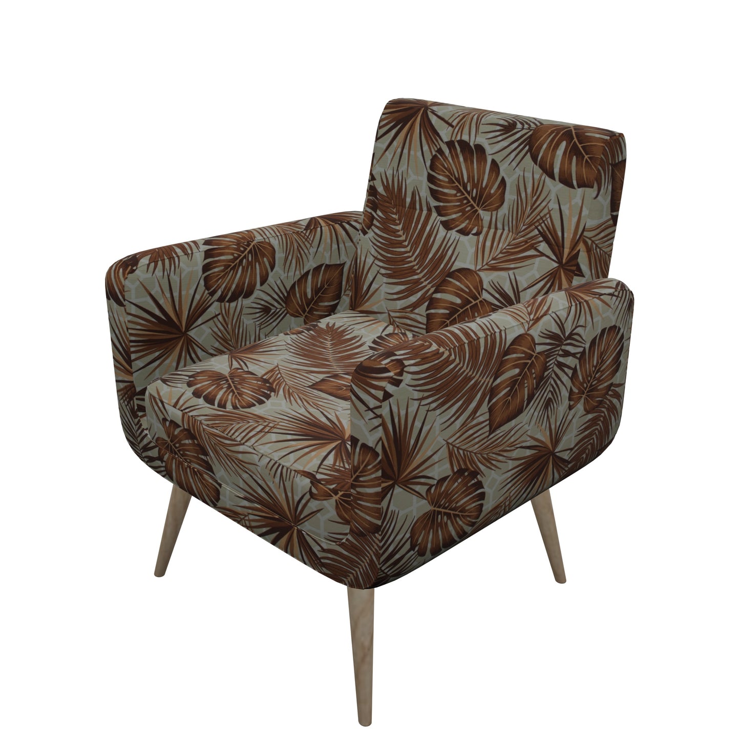 Tecido Para Área Externa Gorgurão Waterblock Palmeiras Areca Marrom