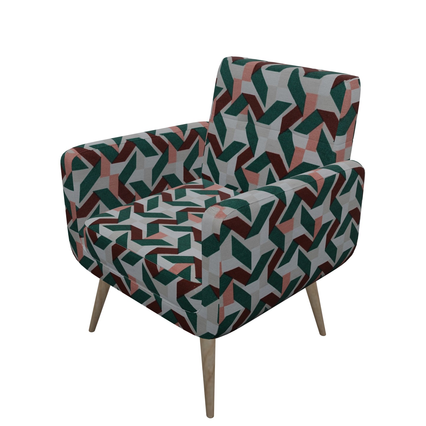 Tecido Para Área Externa Gorgurão Waterblock Papel Picado Marsala/Verde