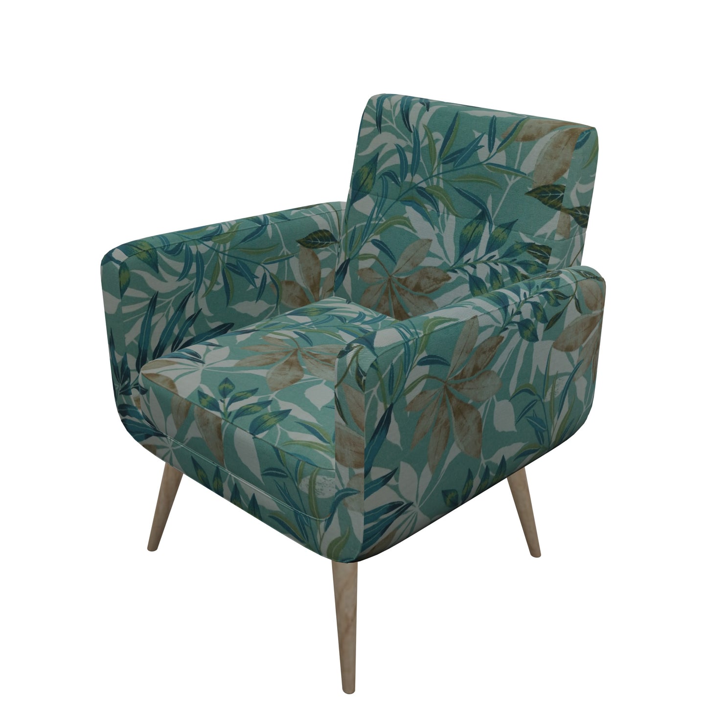 Tecido Para Área Externa Gorgurão Waterblock Folhas de Eucalipto Tiffany