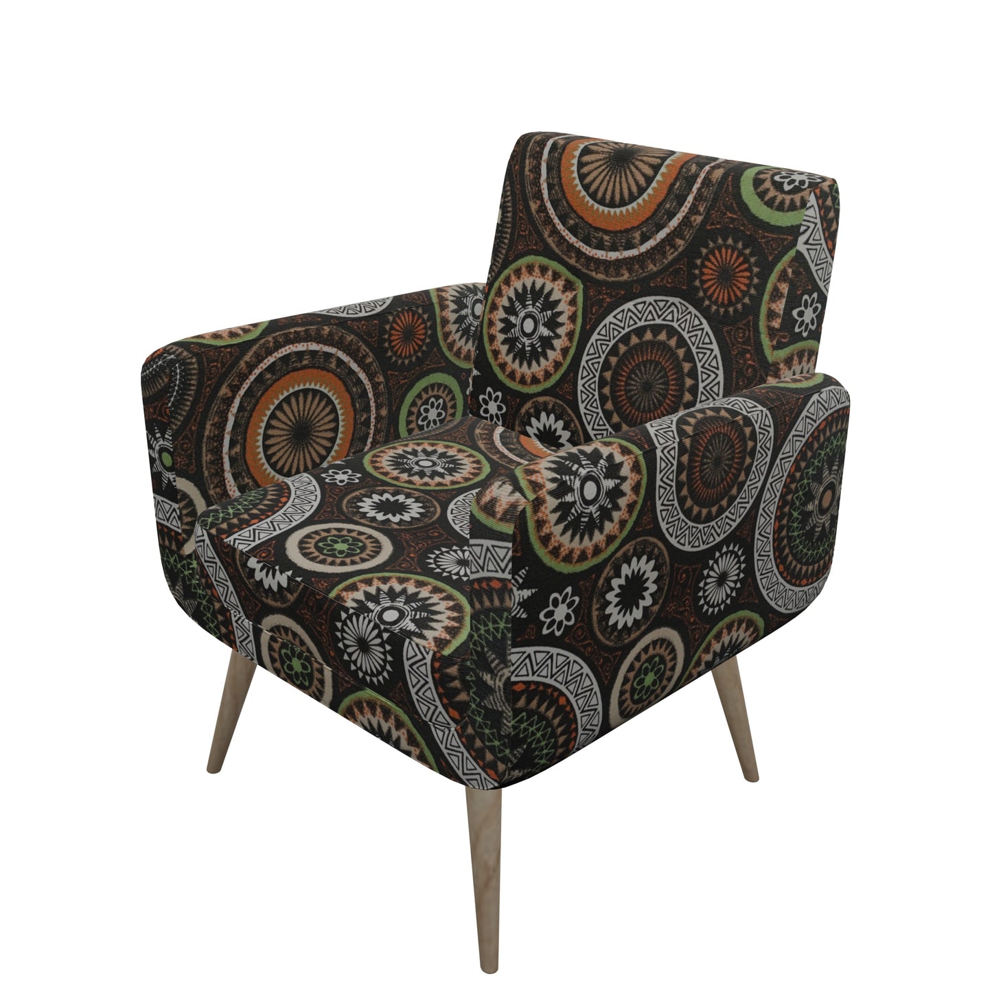 Tecido Para Área Externa Gorgurão Waterblock Mandala Preto com Marrom