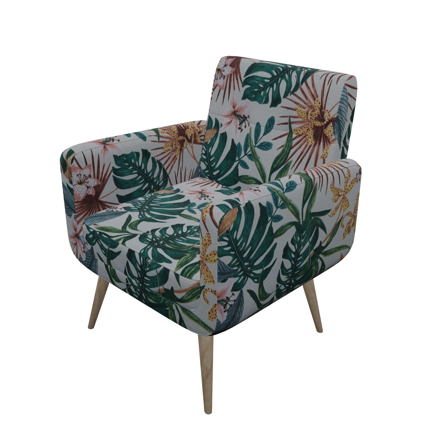 Tecido Para Área Externa Gorgurão Waterblock Hibisco Rosa c/ Orquídea