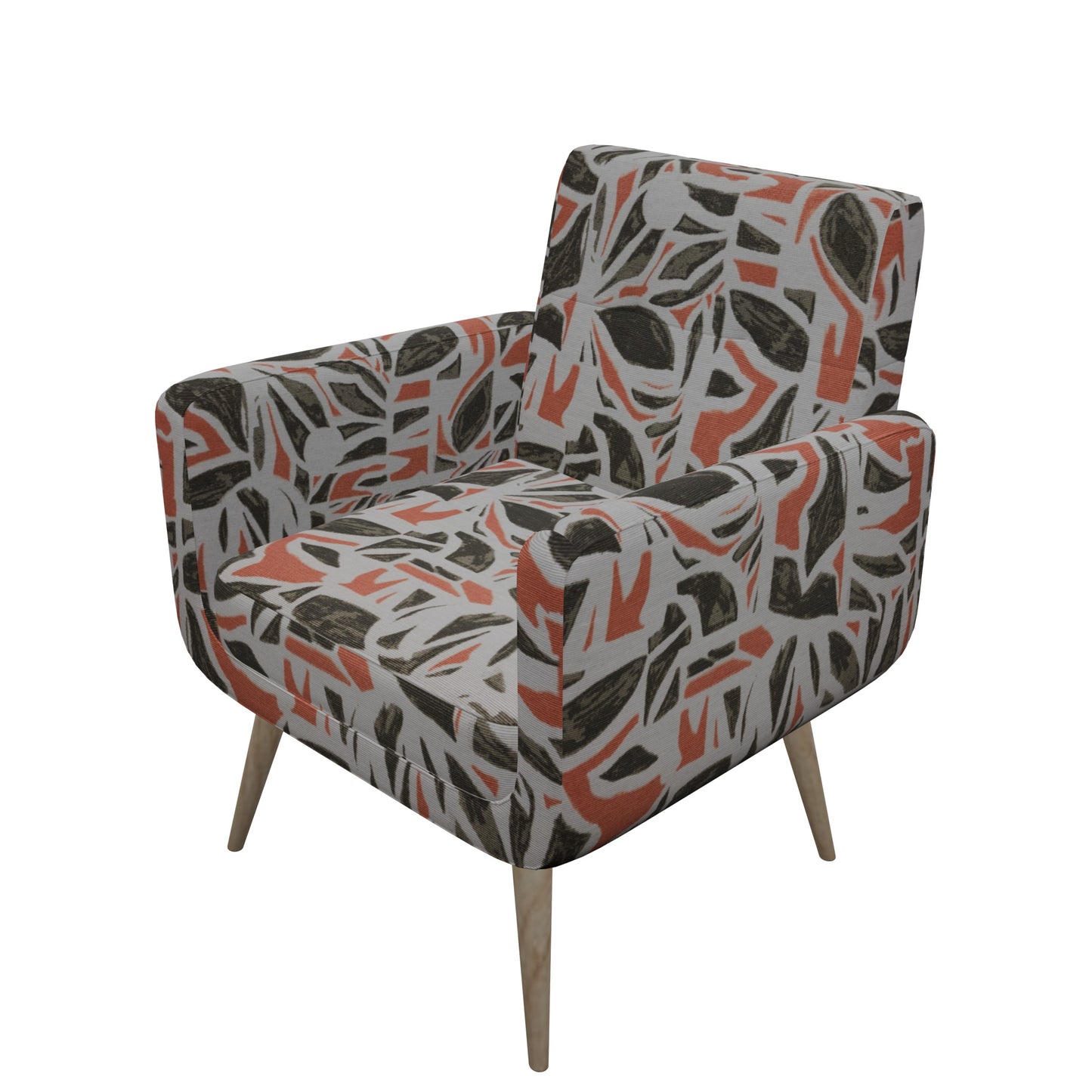 Tecido Para Área Externa Gorgurão Waterblock Geométrico Folhas Coral Crú