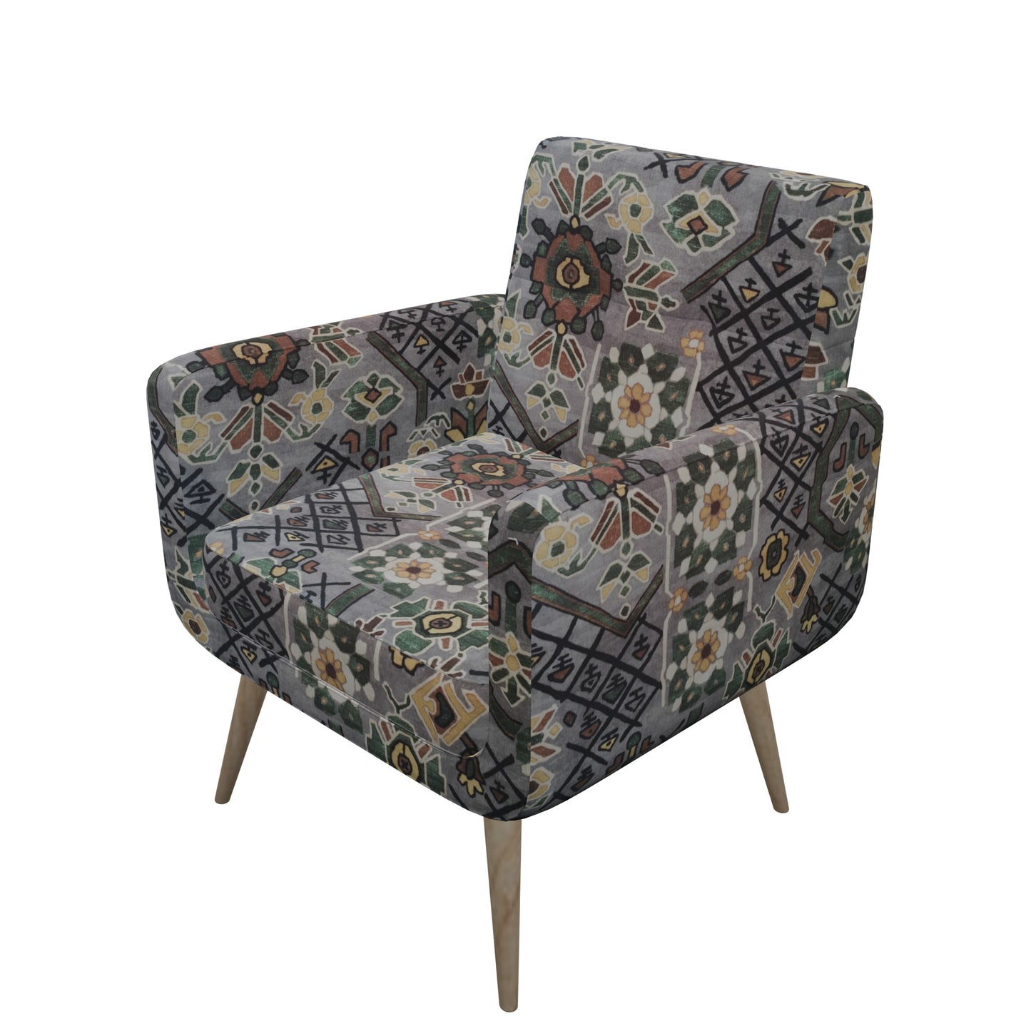 Tecido Para Sofá Veludo Vellus Gobelem Egipcio Cinza