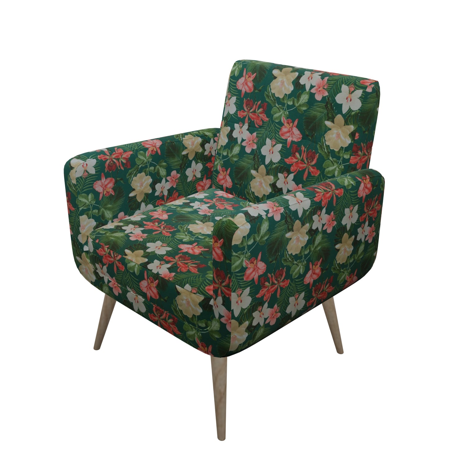 Tecido Para Área Externa Gorgurão Waterblock Orquídeas Verde