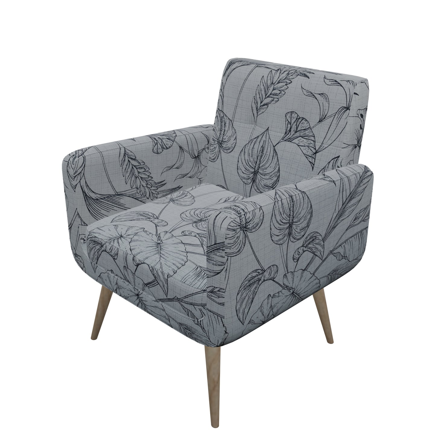 Tecido Para Área Externa Gorgurão Waterblock Grafismo Floral Crú