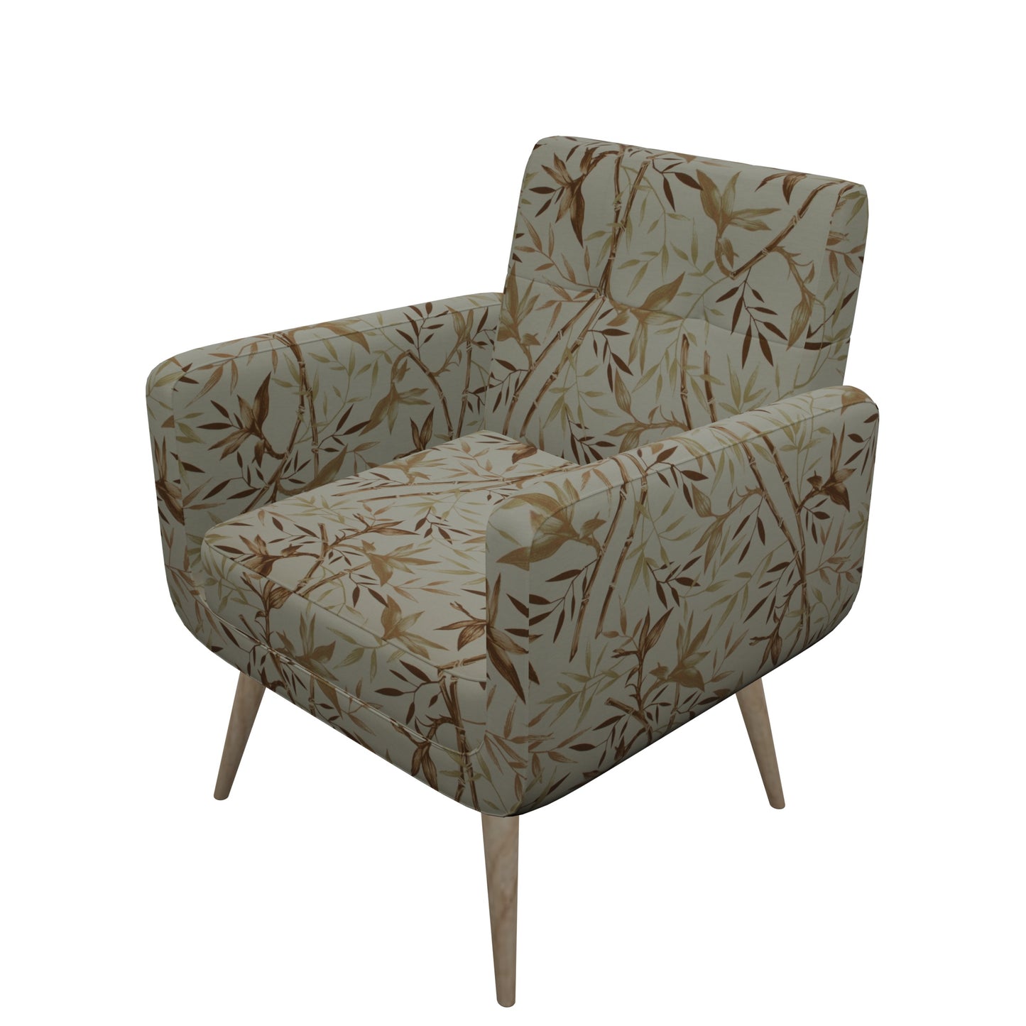 Tecido Para Área Externa Gorgurão Waterblock Ramos de Folhas Crú/Marrom