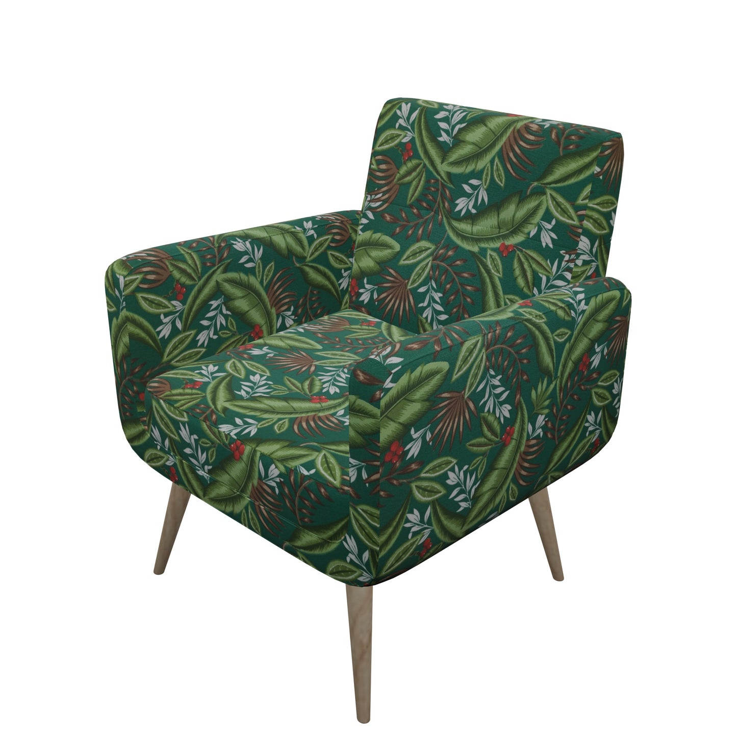 Tecido Para Área Externa Gorgurão Waterblock Folhas de Café  Verde