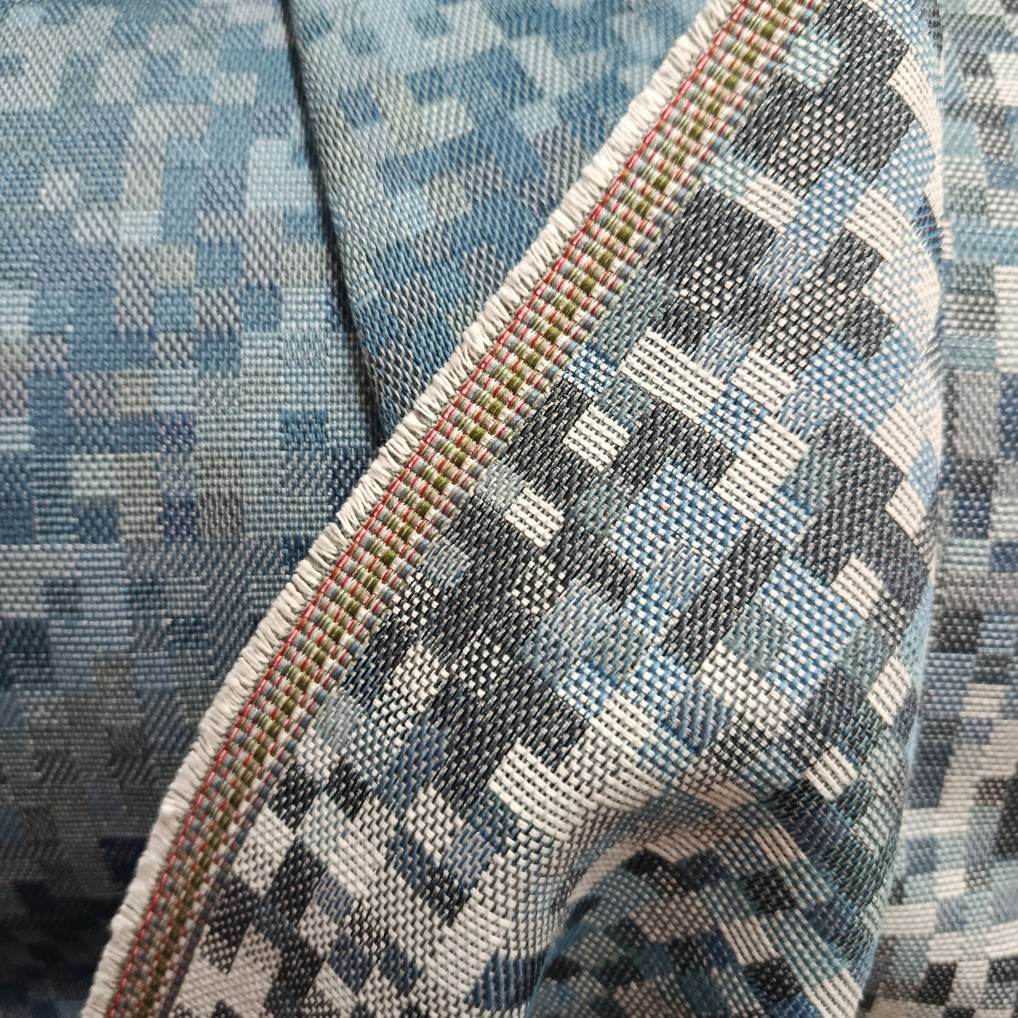 Tecido Para Sofá Gobelem Pixel Azul