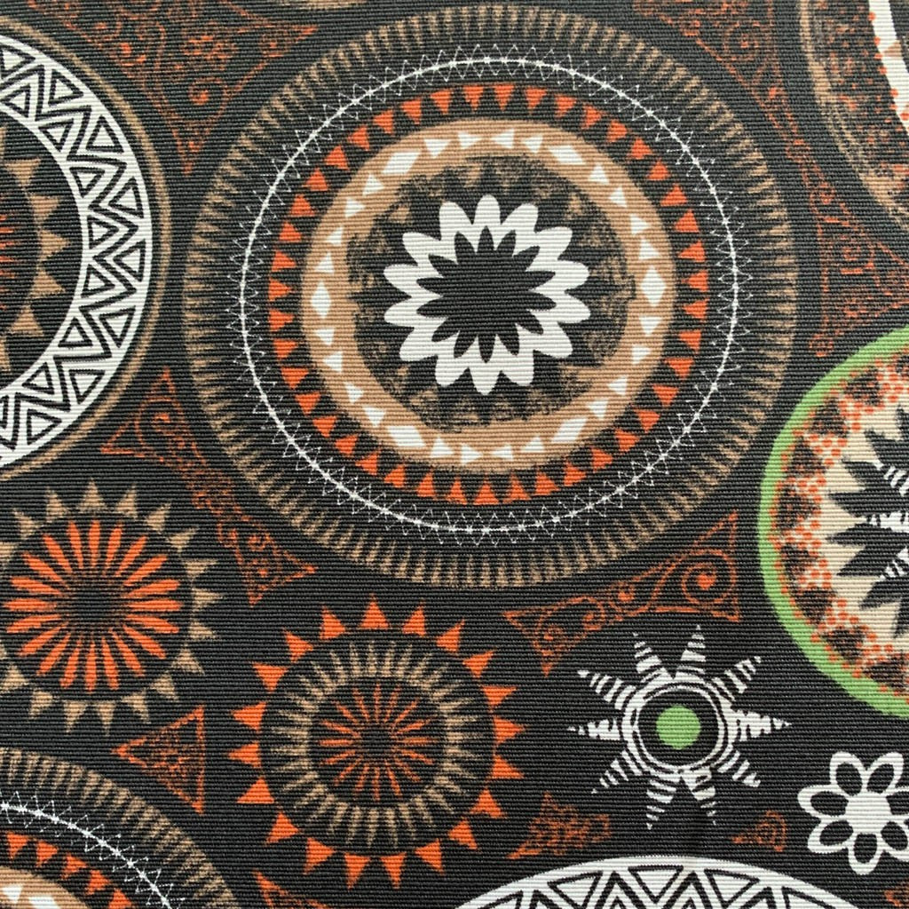 Tecido Para Área Externa Waterblock Mandala Preto com Marrom - Döhler