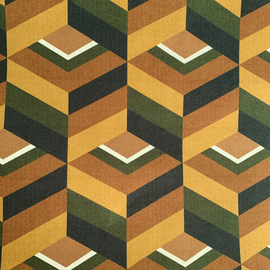 Tecido Para Sofá Veludo Velfit Geometrico Mostarda - Texpoint
