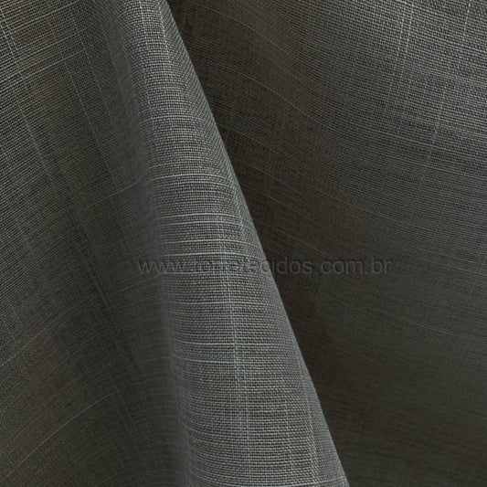 Tecido Para Cortina Rústico Flame Chumbo - Corttex Indústria Têxtil