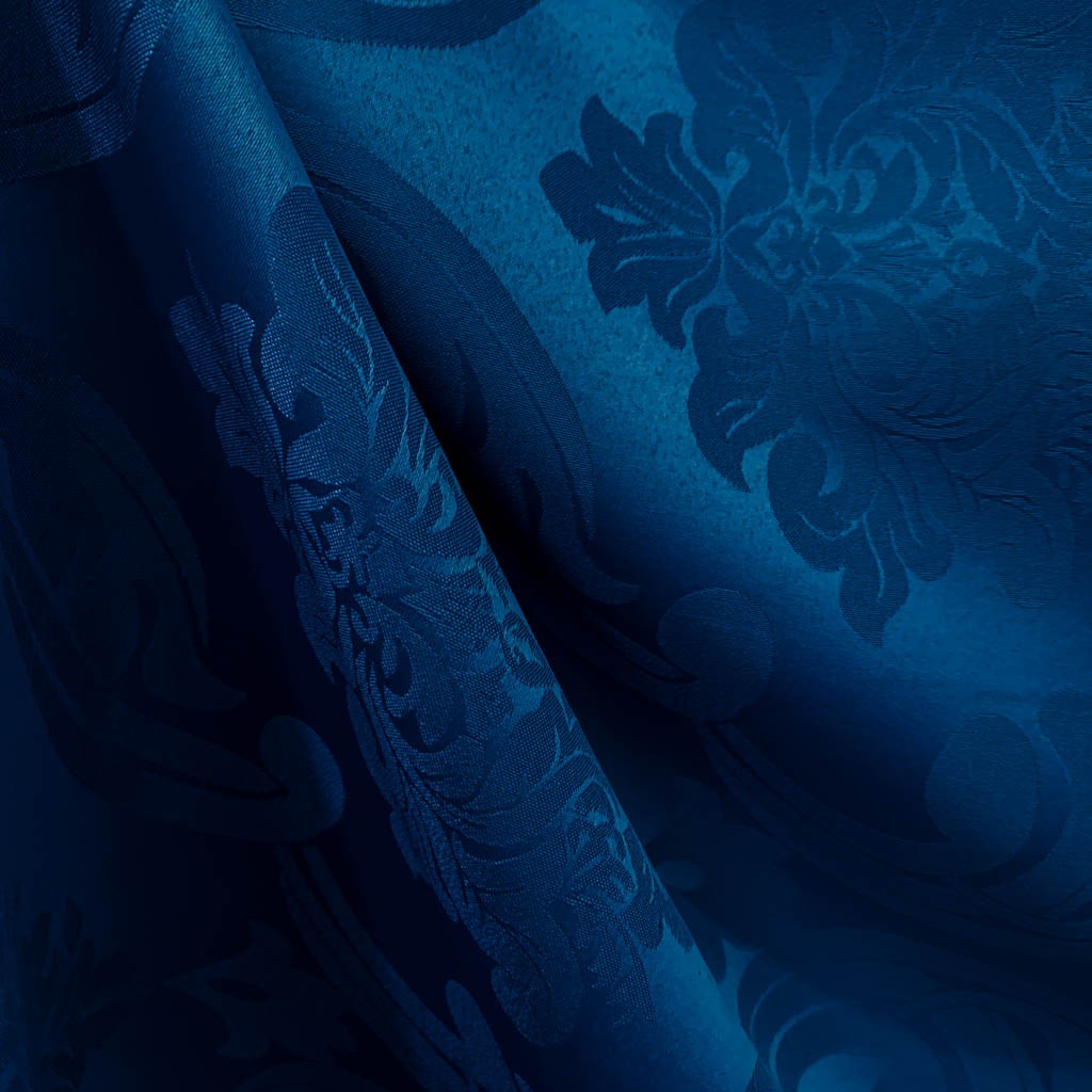 Tecido Para Cortina Jacquard 2,80 Medalhão Azul Royal - Torre Tecidos
