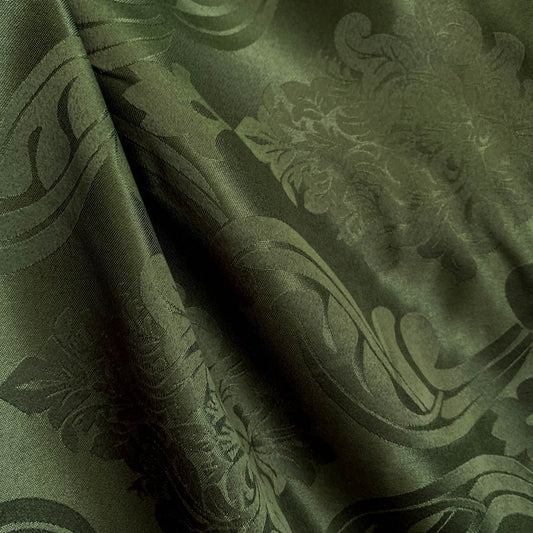 Tecido Para Cortina Jacquard 2,80 Medalhão Verde Musgo - Torre Tecidos