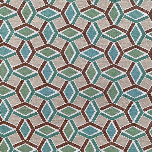 Tecido Gorgurão Waterblock Losango Pequeno Marrom - Döhler