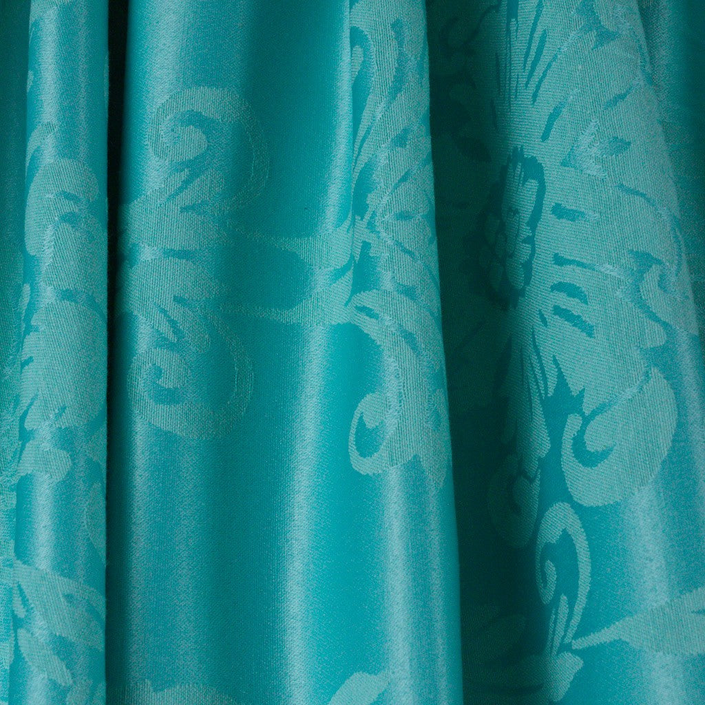 Tecido Para Cortina Jacquard Adamascado Monarca Azul Tiffany - Torre Tecidos