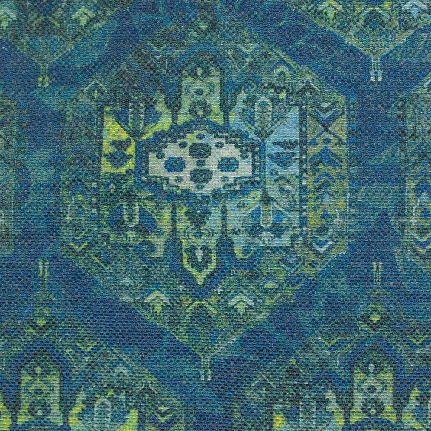 Tecido Para Sofá Linho Misto Mandala Azul - Torre Tecidos