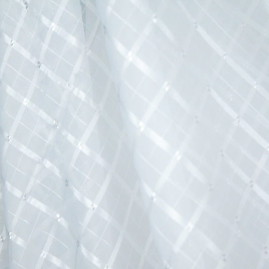 Tecido Para Cortina Voil Xadrez Branco - Torre Tecidos